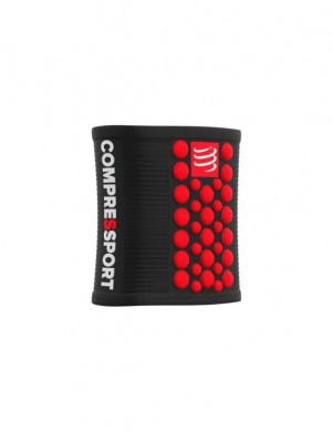 Acessorios Compressport Sweatbands 3D.Dots Pretas Vermelhas | 31592VIJU