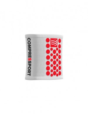 Acessorios Compressport Sweatbands 3D.Dots Branco Vermelhas | 69378QJWK