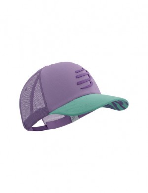 Boné Compressport Trucker Cap Feminino Azuis | 43567AVPT