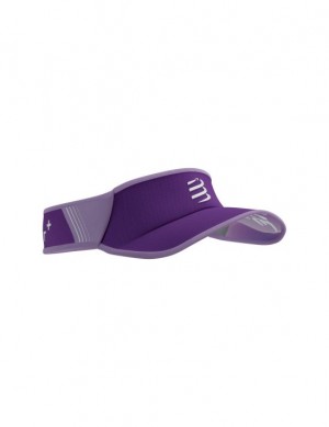 Boné Compressport Visor Ultralight Masculino Roxo Branco | 72405KXMN