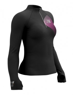 Camisas De Corrida Compressport Inverno Trilha Postural LS Top W Feminino Multicoloridas | 92574SZGD