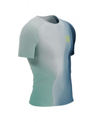 Camisas De Corrida Compressport Performance SS Tshirt M Masculino Azuis | 24789KGEZ