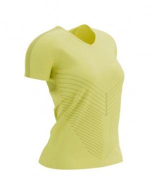 Camisas De Corrida Compressport Performance SS Tshirt W Feminino Verdes | 42536RWGJ