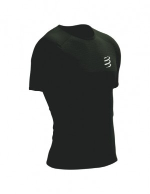 Camisas De Corrida Compressport Performance SS Tshirt M Masculino Pretas Branco | 69045AQIZ