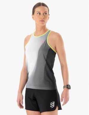 Camiseta Compressport Performance Singlet W Pretas Branco | 24785KHBQ