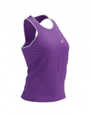 Camiseta Compressport Performance Singlet W Roxo | 13046PRYQ