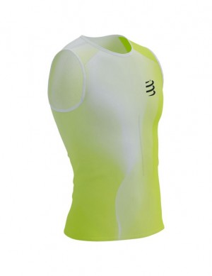 Camiseta Compressport Performance Tank M Masculino Amarelas | 43175UAXO