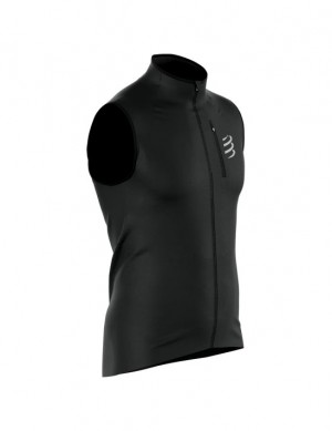 Jaqueta De Corrida Compressport Hurricane Windproof Vest M Masculino Pretas | 93815WIUP