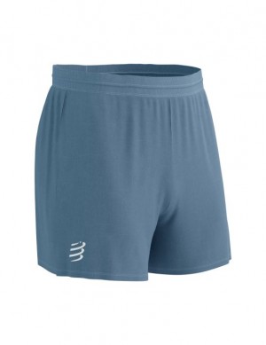 Shorts De Corrida Compressport Performance Curta Masculino Azuis | 68230OIXW