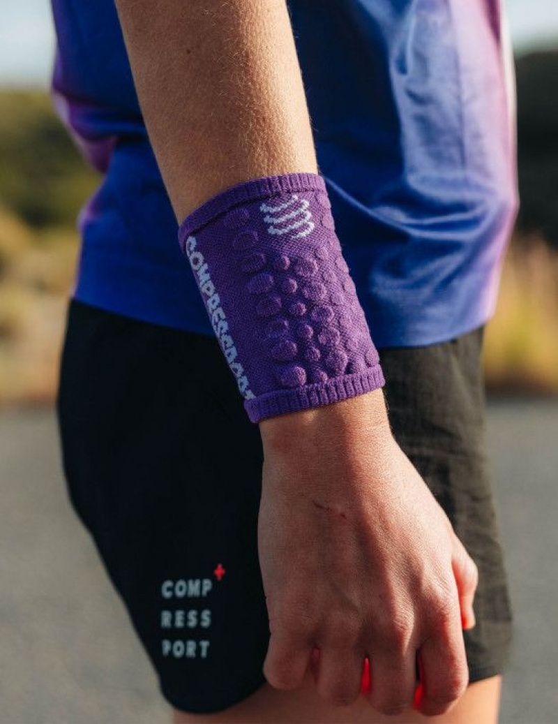 Acessorios Compressport Sweatbands 3D.Dots Roxo Branco | 04156WSRU