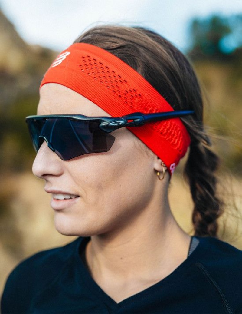 Acessorios Compressport Thin Headband On/Off Vermelhas | 59302PCNU