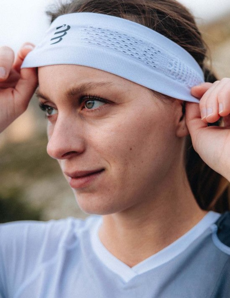 Acessorios Compressport Thin Headband On/Off Branco | 89630ZLHW