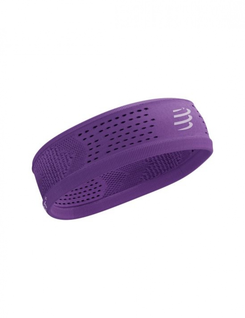 Bandolete Compressport Thin Headband On/Off Masculino Roxo | 64728IKAY