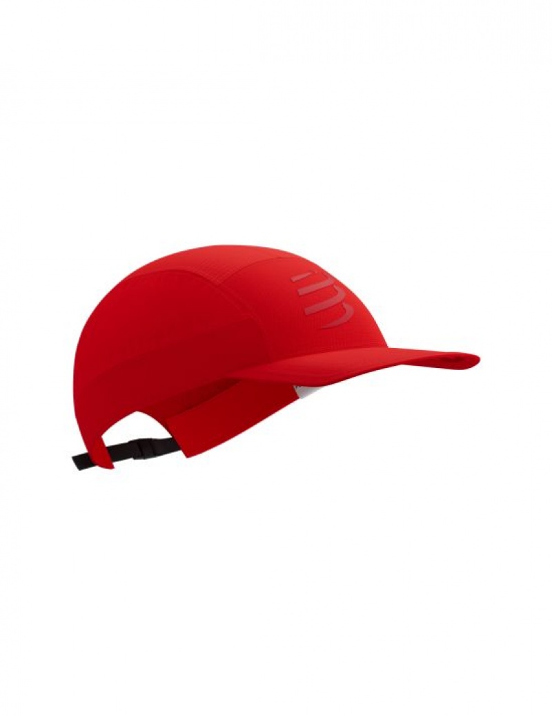 Boné Compressport 5 Panel Light Cap Feminino Vermelhas | 07294WGDK