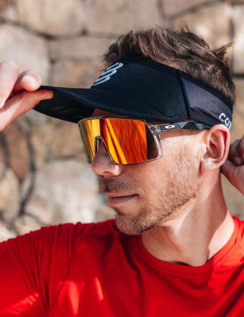 Boné Compressport Spiderweb Ultralight Visor Masculino Pretas | 41069NZJL