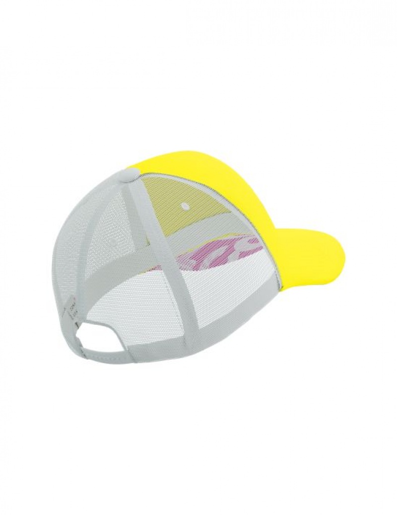 Boné Compressport Trucker Cap Amarelas Branco | 93746RFHJ