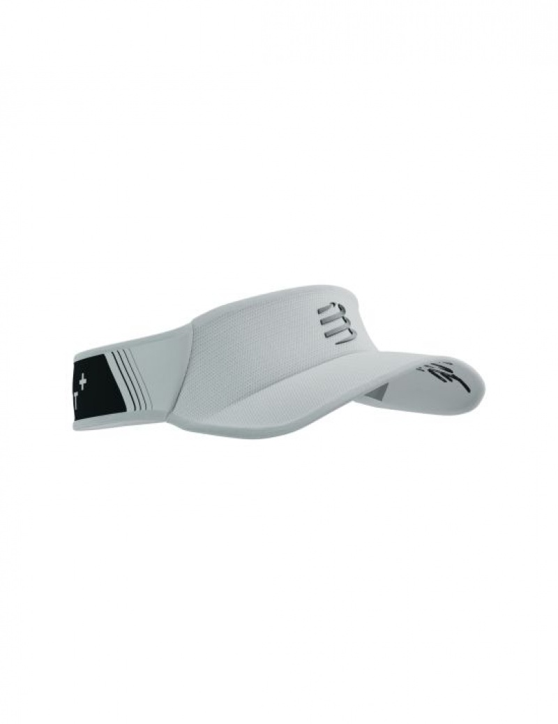 Boné Compressport Visor Ultralight Branco Pretas | 79154KABM