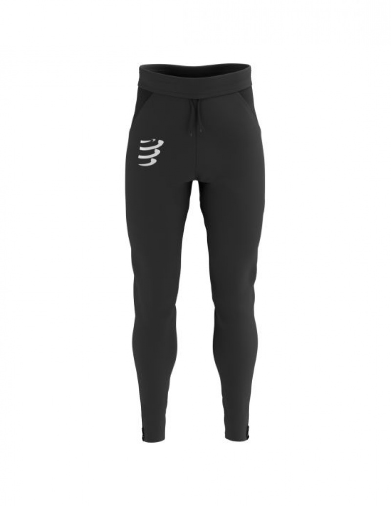 Calças Compressport Hurricane Windproof Seamless Pants Feminino Pretas | 10829ZAFB