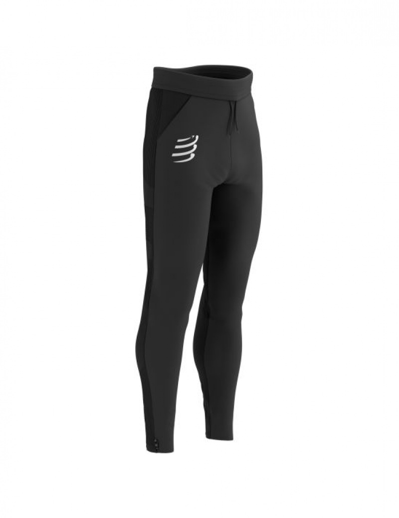 Calças Compressport Hurricane Windproof Seamless Pants Feminino Pretas | 10829ZAFB