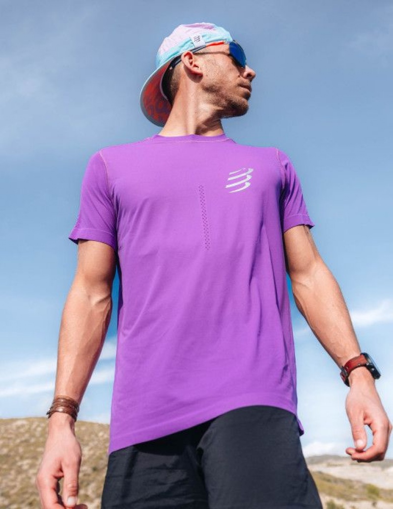 Camiseta Compressport Performance SS Tshirt M Masculino Roxo | 15708LVKM