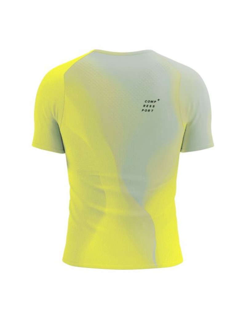 Camiseta Compressport Performance SS Tshirt M Masculino Amarelas | 69238PXJM