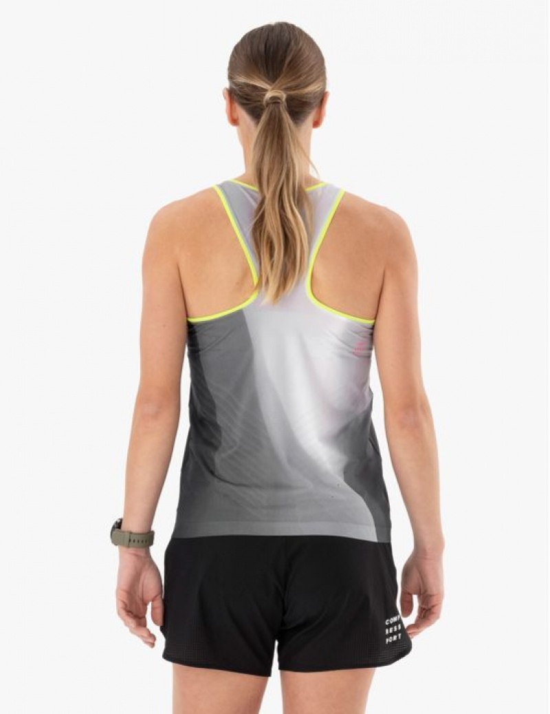 Camiseta Compressport Performance Singlet W Pretas Branco | 24785KHBQ