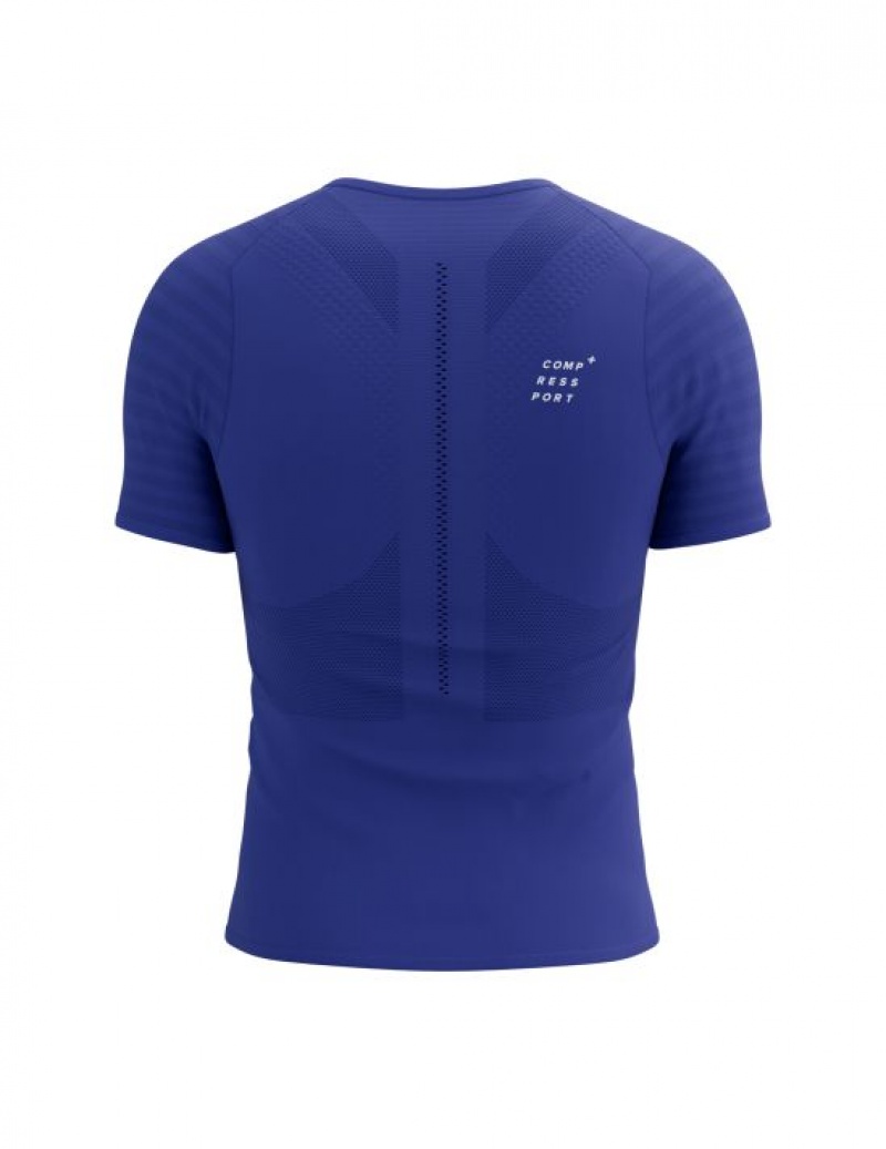 Camiseta Compressport Racing SS Tshirt M Masculino Azuis | 67021PAUV