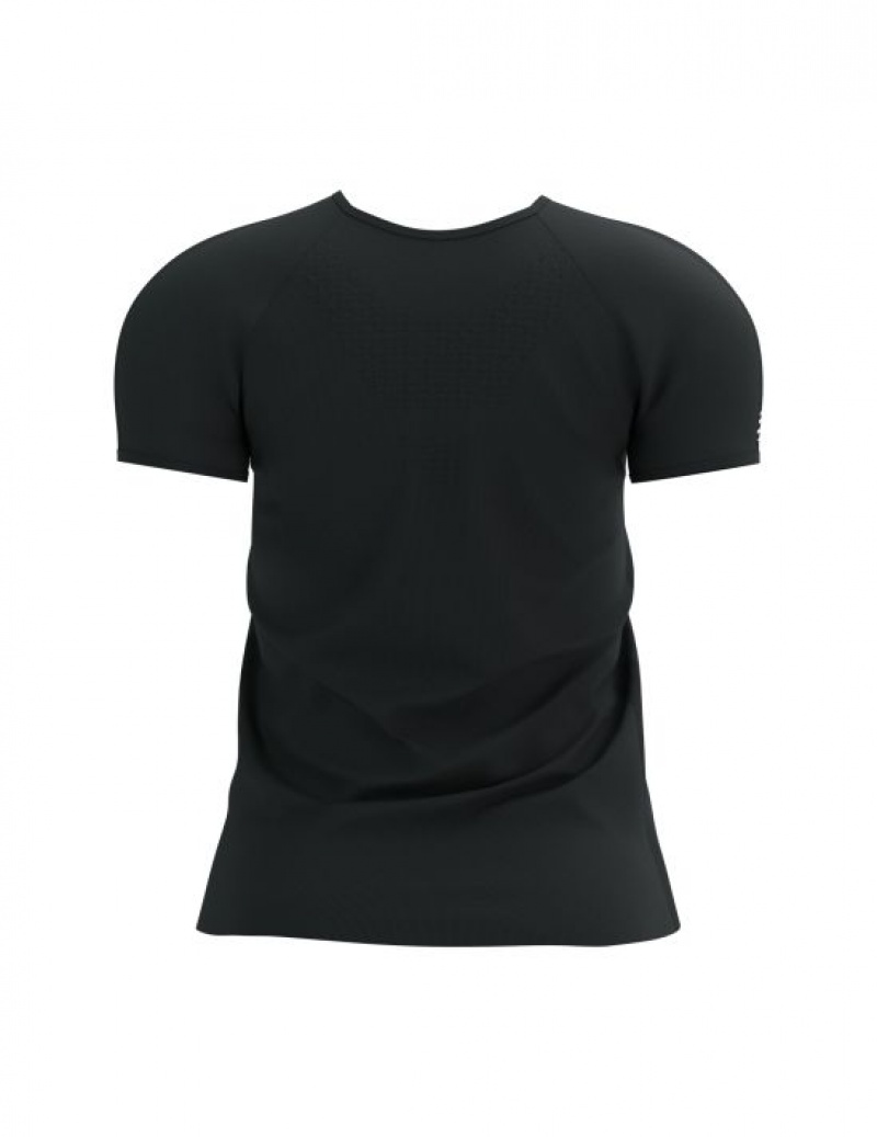 Camiseta Compressport Treino SS Logo Tshirt W Feminino Pretas | 31895GZJB