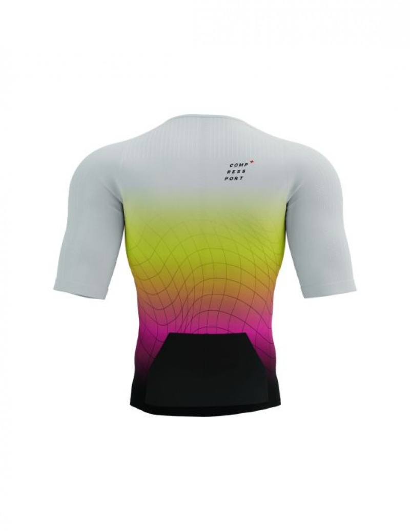 Camiseta Compressport Tri Postural Aero SS Top M Masculino Amarelas Rosa | 36504BKCU