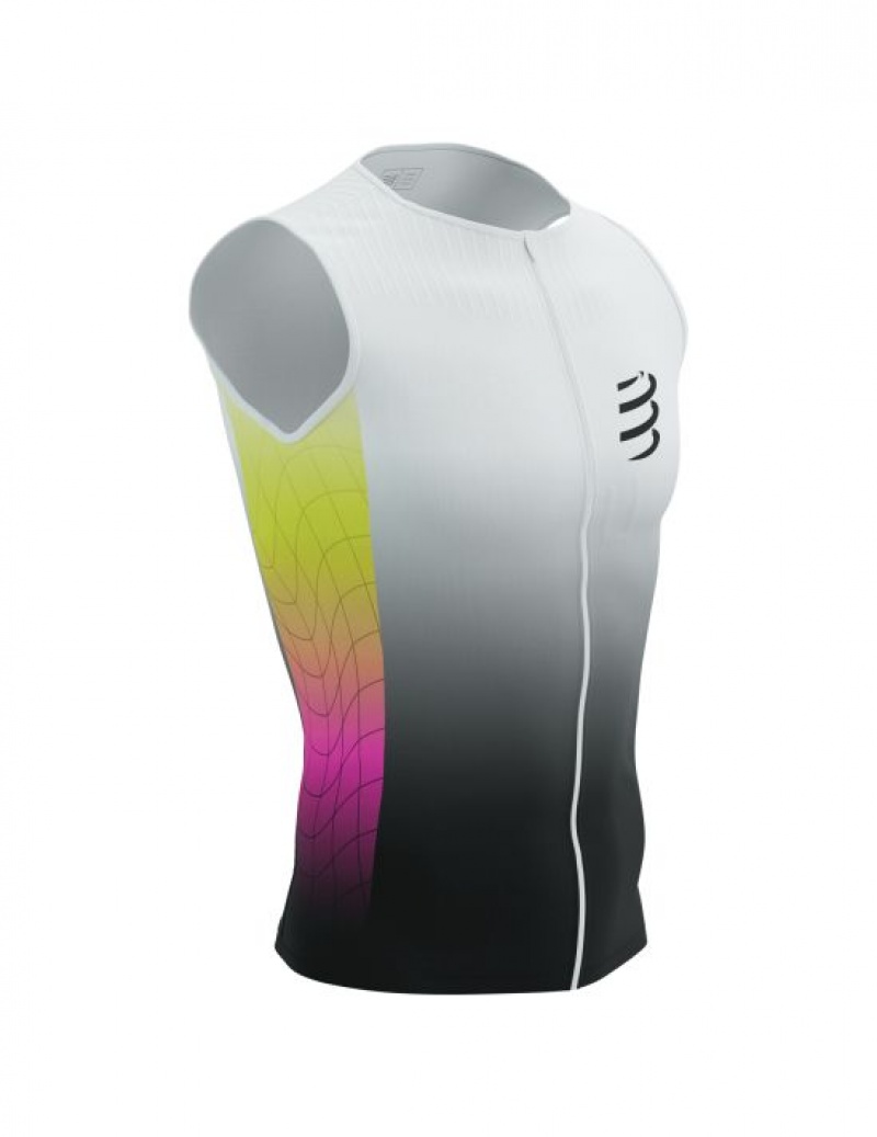 Camiseta Compressport Tri Postural Aero Tank Top M Masculino Amarelas Rosa | 68791KFXI