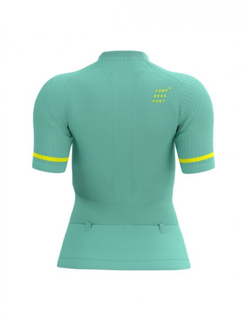 Camiseta Compressport Trilha Postural SS Top W Feminino Azuis | 89430TCFM