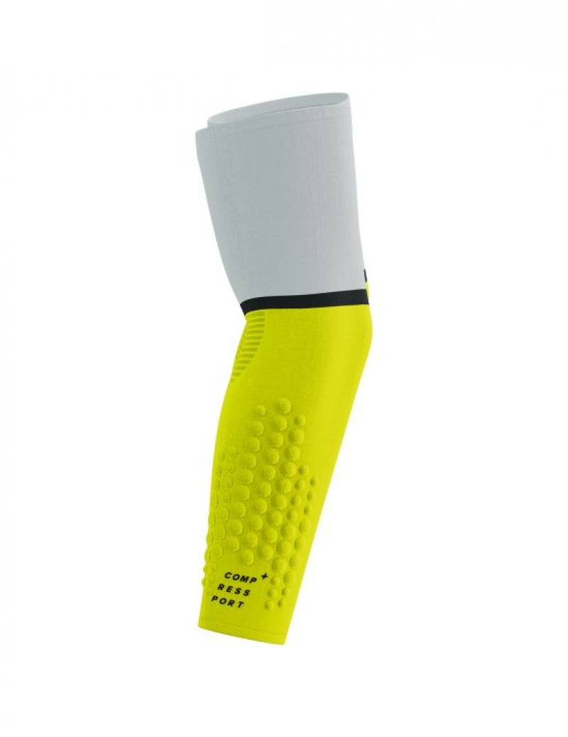 Compression Sleeves Compressport ArmForce Ultralight Masculino Branco Amarelas | 42061ZJWB