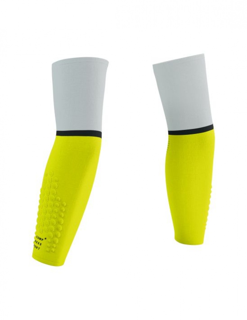 Compression Sleeves Compressport ArmForce Ultralight Masculino Branco Amarelas | 42061ZJWB