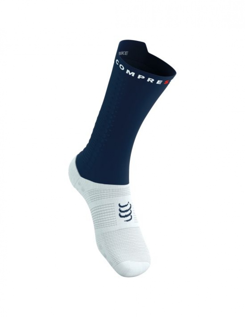 Cycling Socks Compressport Pro Racing Socks v4.0 Bike Masculino Branco | 70963TEKY