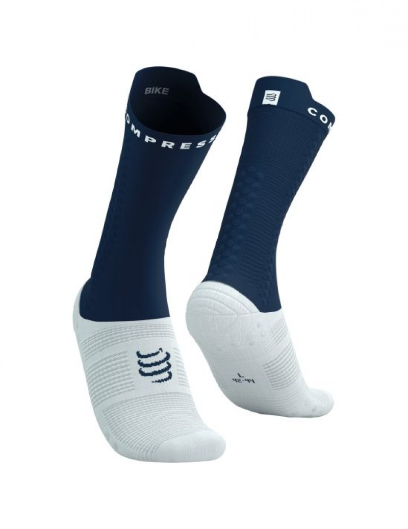 Cycling Socks Compressport Pro Racing Socks v4.0 Bike Masculino Branco | 70963TEKY