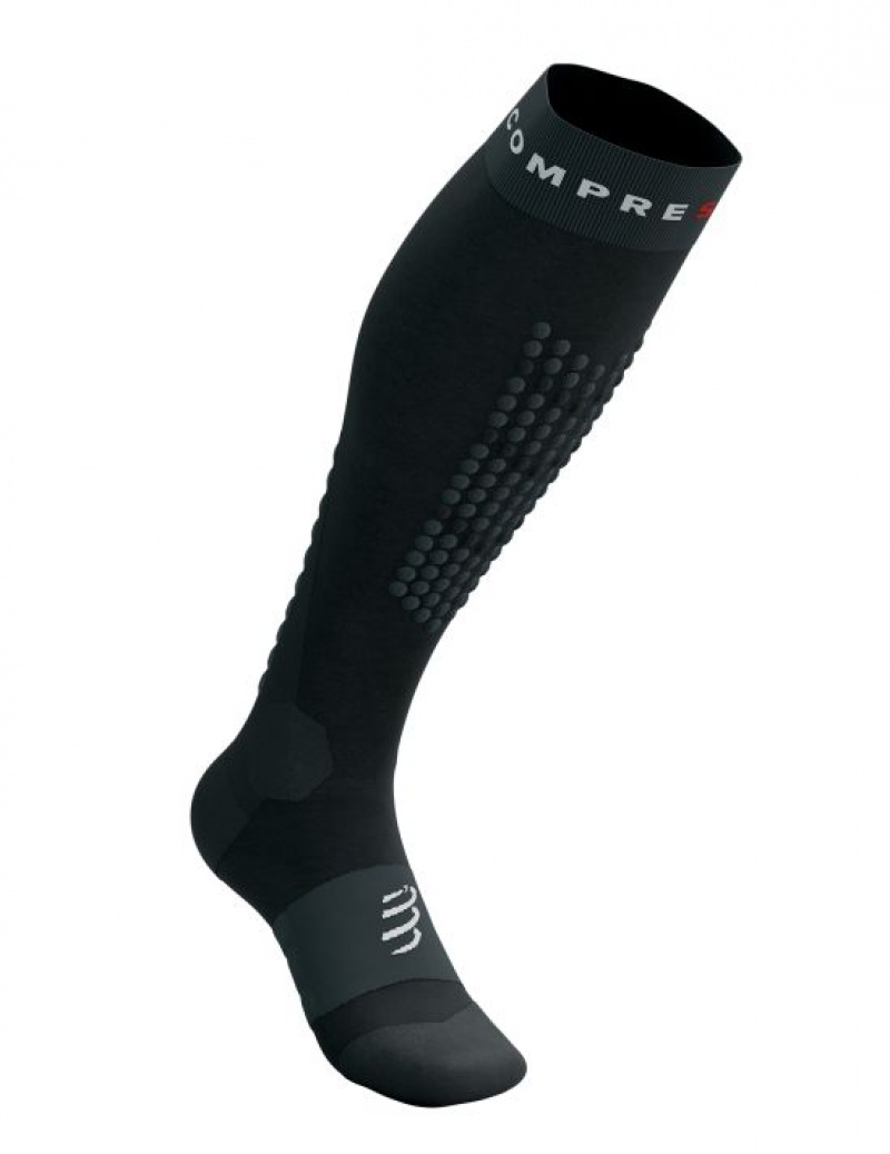 High Socks Compressport Alpine Ski Full Socks Masculino Pretas Cinzentas | 41608DOFC