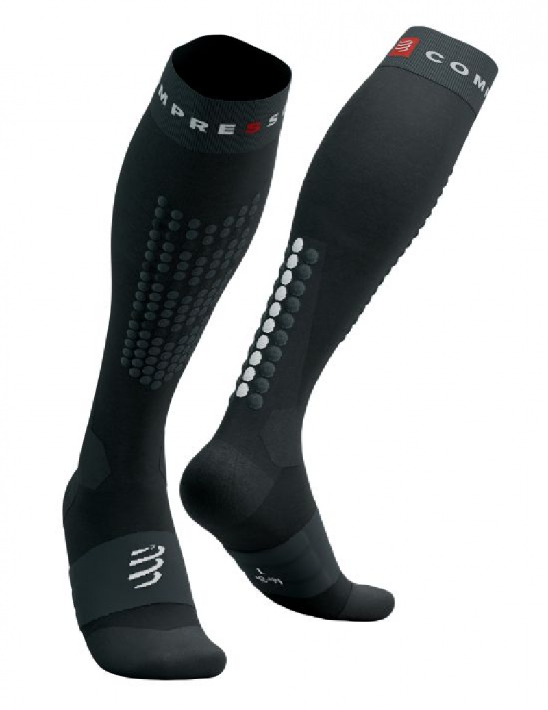 High Socks Compressport Alpine Ski Full Socks Masculino Pretas Cinzentas | 41608DOFC