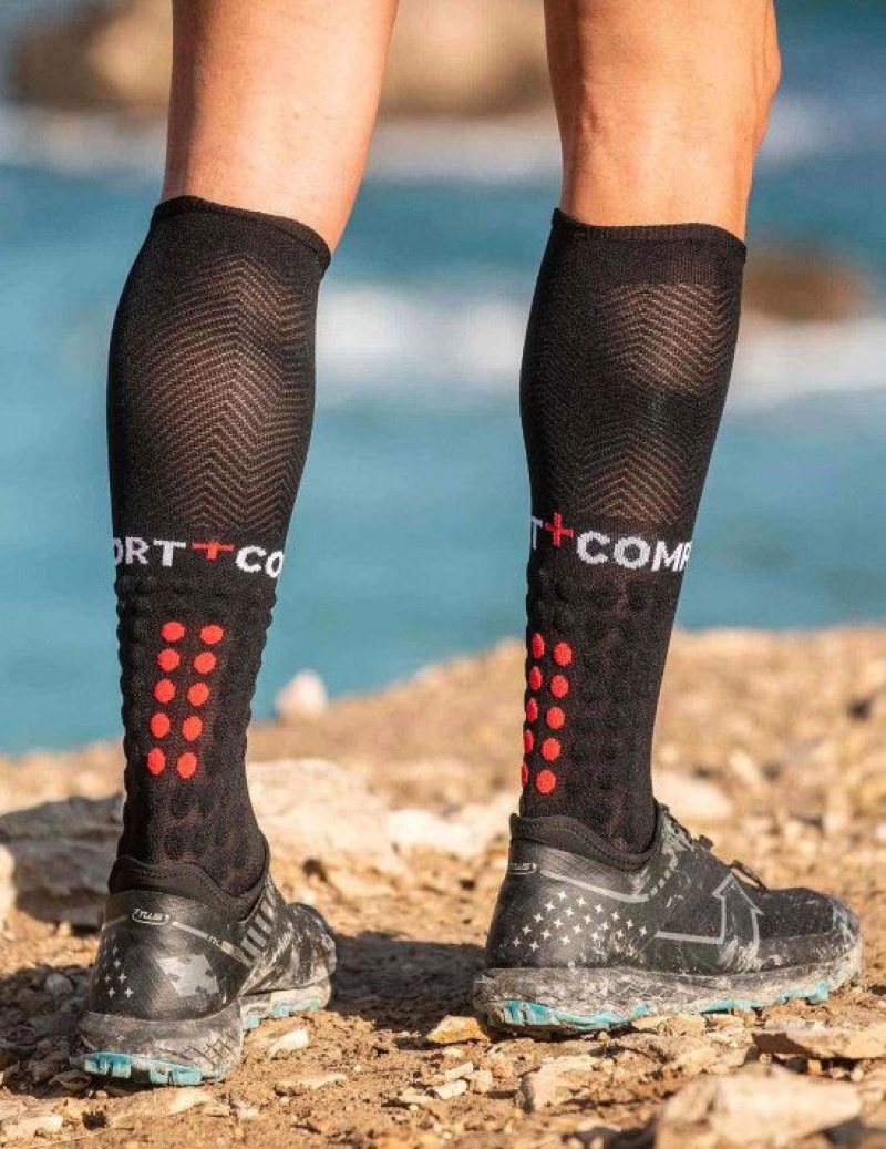 High Socks Compressport Full Socks Run Masculino Pretas | 21845NMIU