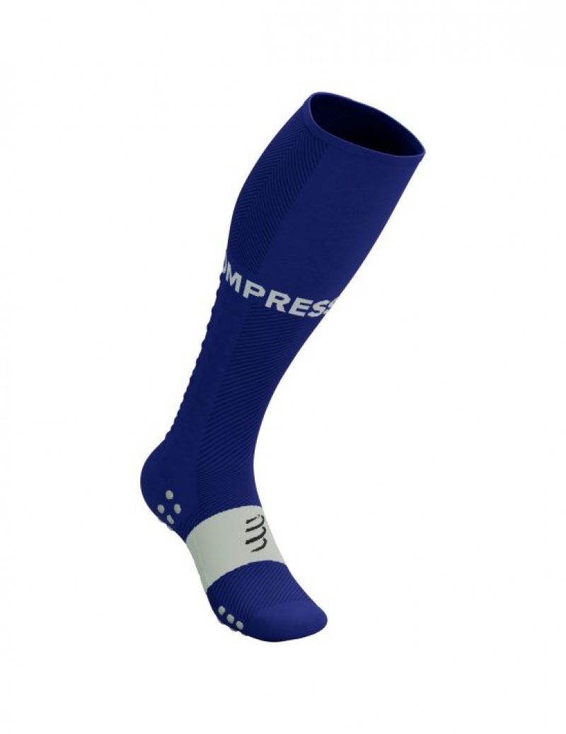 High Socks Compressport Full Socks Run Masculino Azuis | 74059DMWR