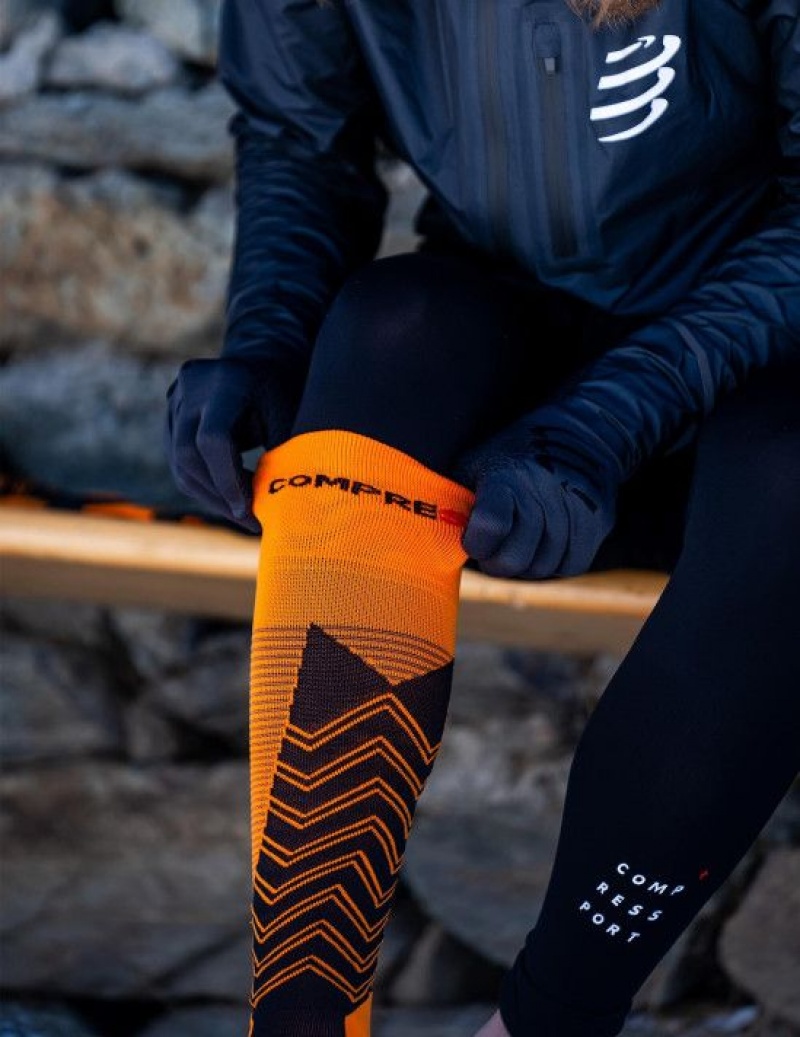 High Socks Compressport Ski Mountaineering Full Socks Masculino Pretas | 61738GCKB