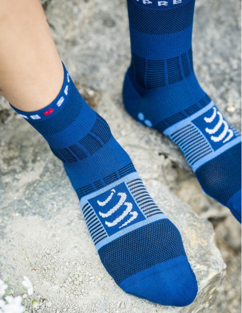 Hiking Socks Compressport Fast Caminhada Socks Masculino Azuis | 29346FTUP