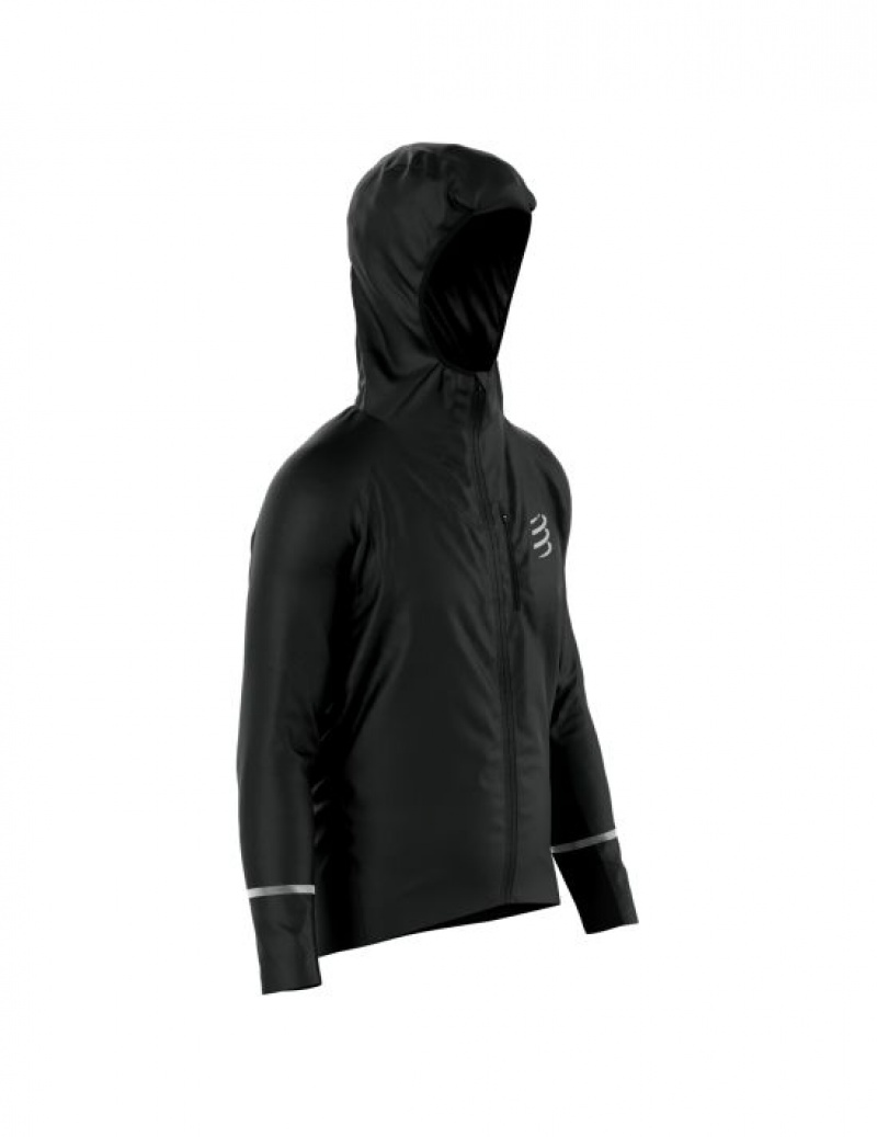 Jaqueta De Corrida Compressport Thunderstorm Impermeáveis 25/75 Jacket Masculino Pretas | 79418MTIX