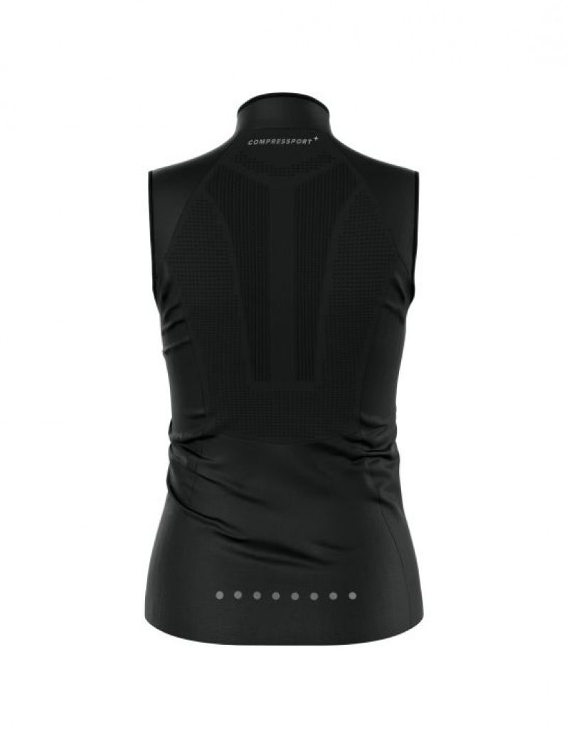 Jaquetas Compressport Hurricane Windproof Vest W Feminino Pretas | 31689NBUE