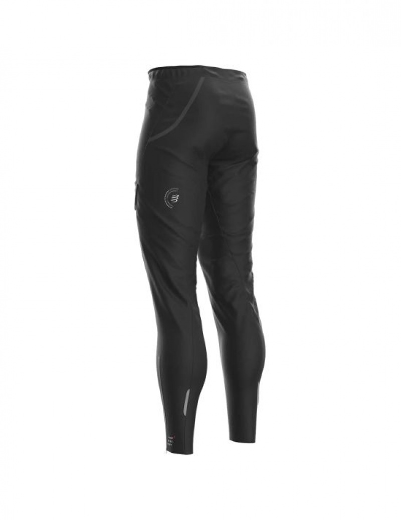 Leggings Compressport Hurricane Impermeáveis 10/10 Pants Feminino Pretas | 97238JNBP