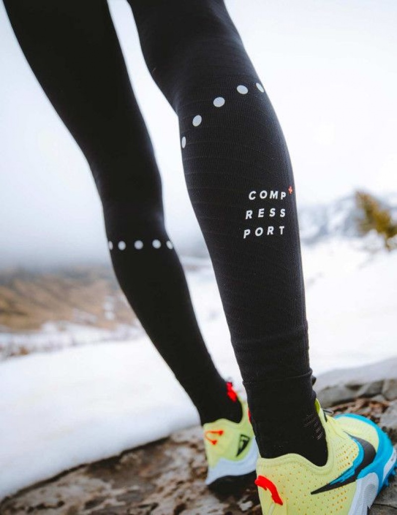 Leggings Compressport Inverno Trilha Under Control Full Tights W Feminino Pretas | 32648EQHS