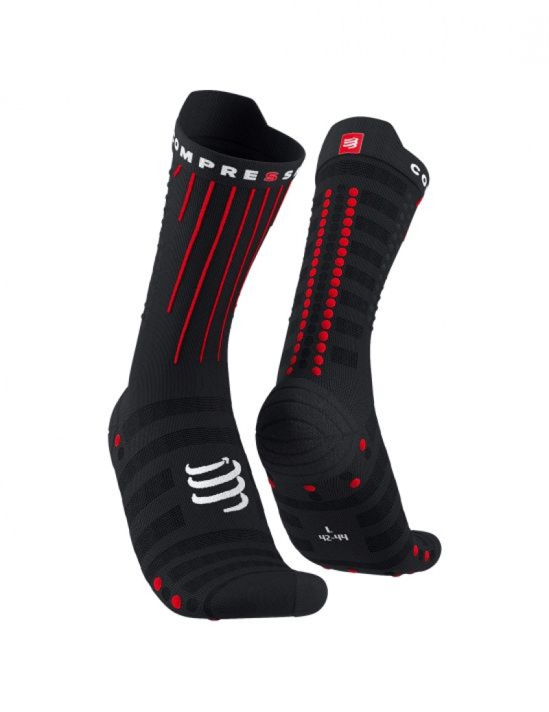 Meias Compressport Aero Socks Pretas Vermelhas | 69451JPEH