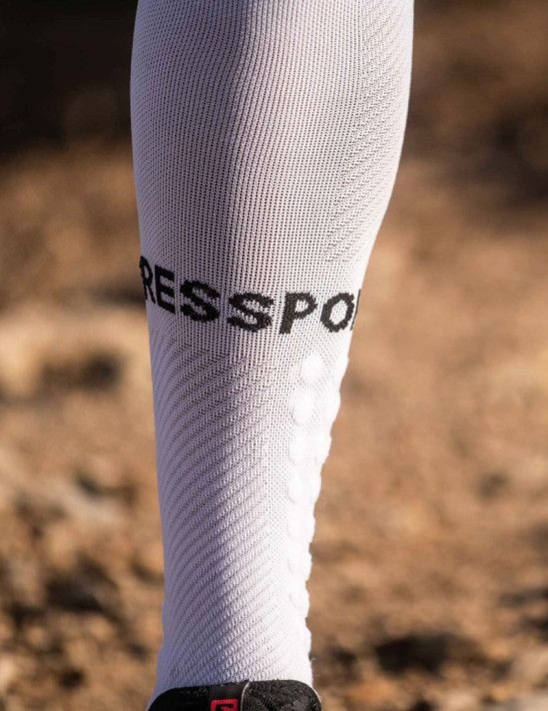 Meias Compressport Full Socks Run Branco | 95128XFJI