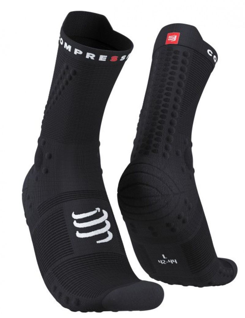 Meias Compressport Pro Racing Socks v4.0 Trilha Pretas | 37089GQXA