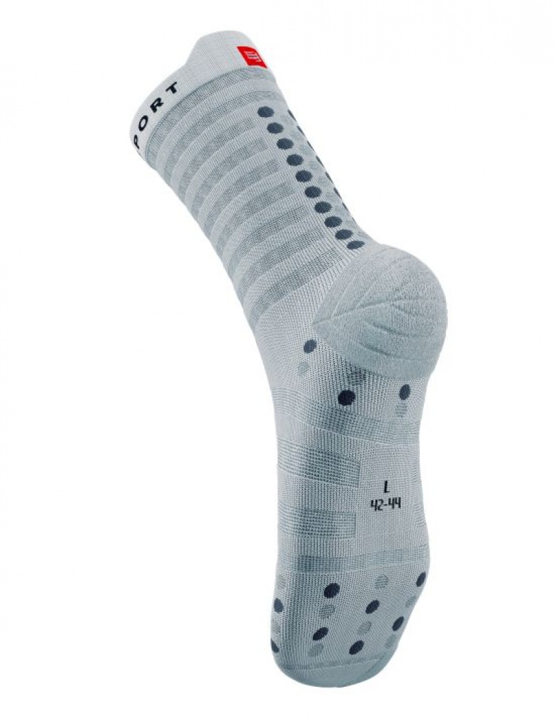 Meias Compressport Pro Racing Socks v4.0 Ultralight Run High Branco | 43652KSDI