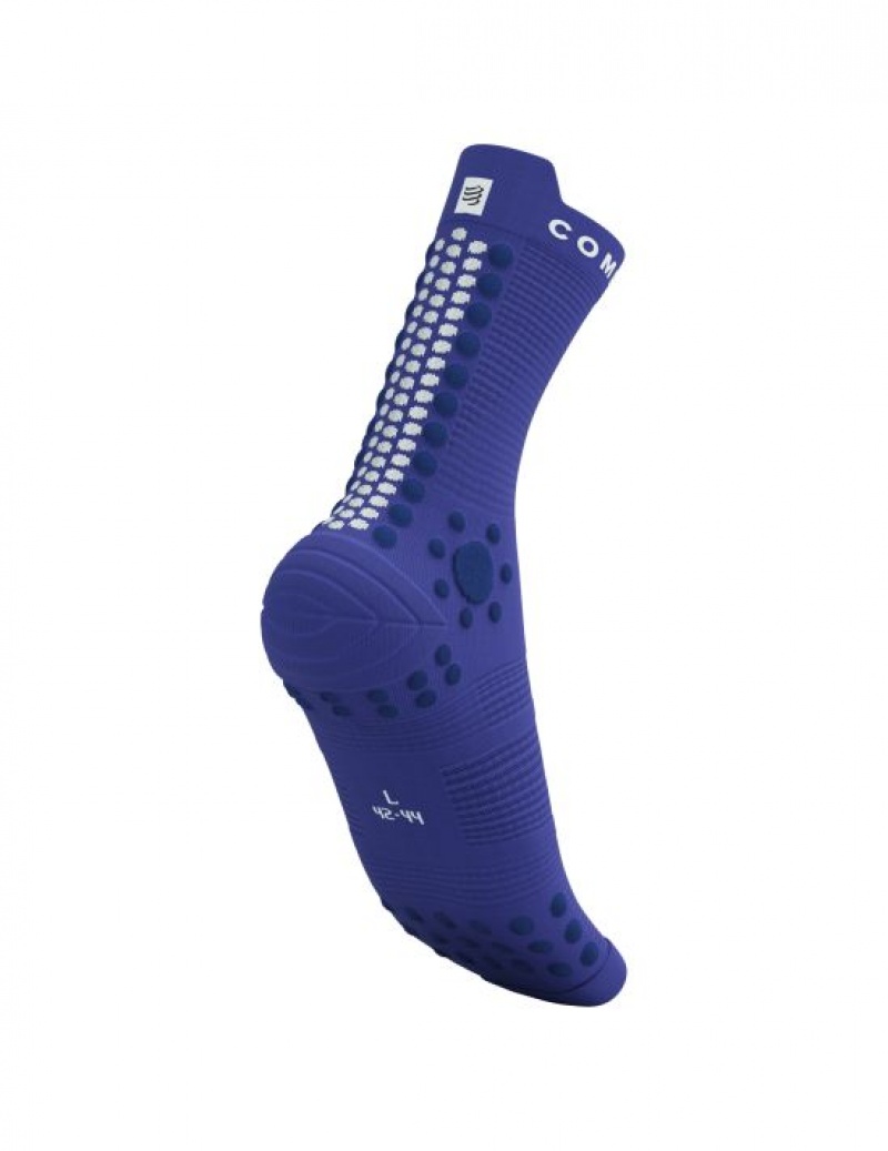 Meias Compressport Pro Racing Socks v4.0 Trilha Azuis | 64198OKGZ